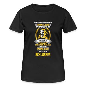 SCHLOSSER - Frauen T-Shirt atmungsaktiv - Schwarz - Vorne - AI Model Female 172 light (172cm)