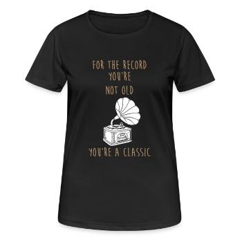 Vinyl - Frauen T-Shirt atmungsaktiv - Schwarz - Vorne - AI Model Female 172 light (172cm)