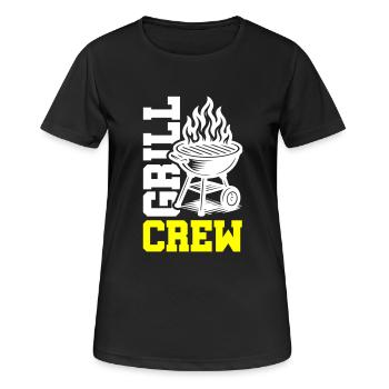 Grill Crew - Frauen T-Shirt atmungsaktiv - Schwarz - Vorne - AI Model Female 172 light (172cm)