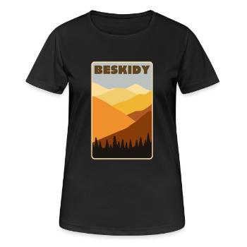 Beskides Pologne - T-shirt respirant Femme - noir - Devant - AI Model Female 172 light (172cm)