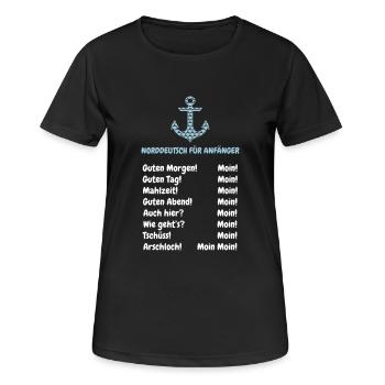 NORDDEUTSCH FÜR ANFÄNGER - Frauen T-Shirt atmungsaktiv - Schwarz - Vorne - AI Model Female 172 light (172cm)