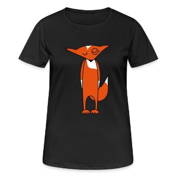 renard intelligent - T-shirt respirant Femme - noir - Devant - AI Model Female 172 light (172cm)