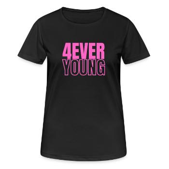4EVERYOUNG in pink - Frauen T-Shirt atmungsaktiv - Schwarz - Vorne - AI Model Female 172 light (172cm)
