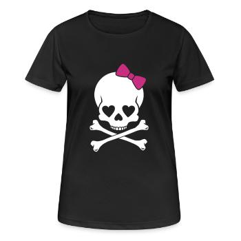 Girlie Skull - Women's Breathable T-Shirt - black - Front - AI Model Female 172 light (172cm)
