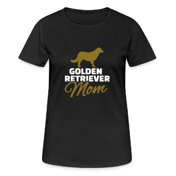 Golden Retriever - Frauen T-Shirt atmungsaktiv - Schwarz - Vorne - AI Model Female 172 light (172cm)