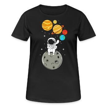 Space Space Outer Space Universe Planets - Women's Breathable T-Shirt - black - Front - AI Model Female 172 light (172cm)