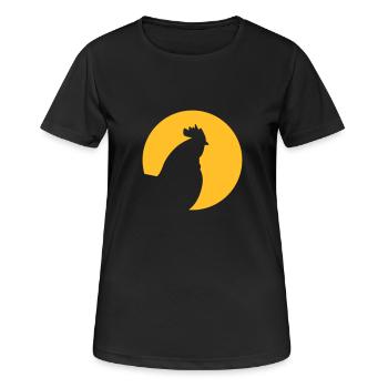 Hahn - Frauen T-Shirt atmungsaktiv - Schwarz - Vorne - AI Model Female 172 light (172cm)