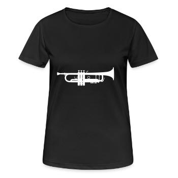 Trompete - Frauen T-Shirt atmungsaktiv - Schwarz - Vorne - AI Model Female 172 light (172cm)