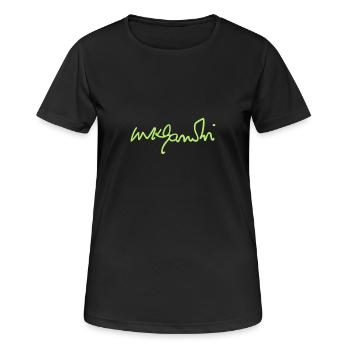 gandhi signature - T-shirt respirant Femme - noir - Devant - AI Model Female 172 light (172cm)