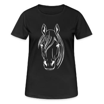 Vecteur tête de cheval - T-shirt respirant Femme - noir - Devant - AI Model Female 172 light (172cm)