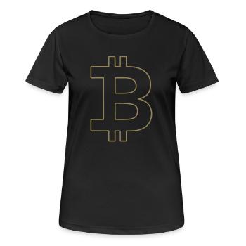 Bitcoin Logo Silhouette Digital Currency - Women's Breathable T-Shirt - black - Front - AI Model Female 172 light (172cm)
