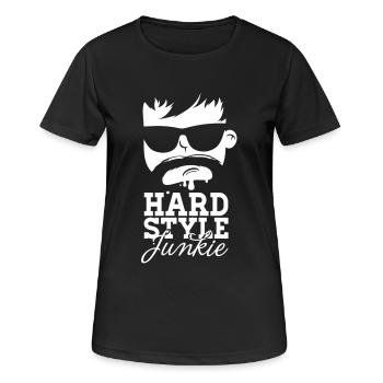 i love hardstyle dubstep moustache dance musique - T-shirt respirant Femme - noir - Devant - AI Model Female 172 light (172cm)