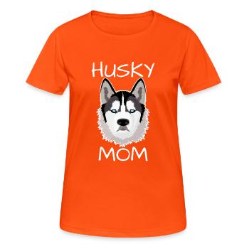 Husky Mom - Frauen T-Shirt atmungsaktiv - Neonorange - Vorne - AI Model Female 172 dark (172cm)