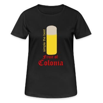 Fruit of Colonia - Frauen T-Shirt atmungsaktiv - Schwarz - Vorne - AI Model Female 172 light (172cm)