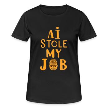 Künstliche Intelligenz Humor Zitat - Frauen T-Shirt atmungsaktiv - Schwarz - Vorne - AI Model Female 172 light (172cm)