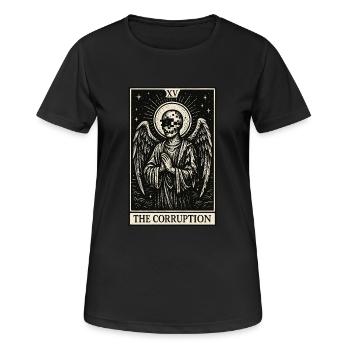 Tarot-Datenhortung: Der Engel der Verderbnis - Frauen T-Shirt atmungsaktiv - Schwarz - Vorne - AI Model Female 172 light (172cm)