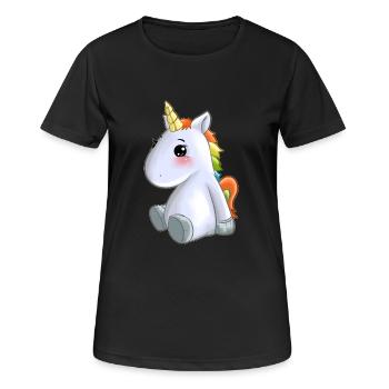 douce crinière colorée licorne - T-shirt respirant Femme - noir - Devant - AI Model Female 172 light (172cm)