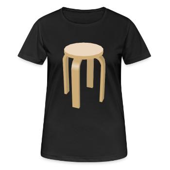 canapé canapé chaise chaise chaise table lamp lampe benc - T-shirt respirant Femme - noir - Devant - AI Model Female 172 light (172cm)