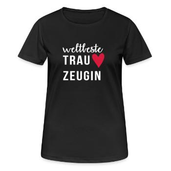Weltbeste Trauzeugin - Frauen T-Shirt atmungsaktiv - Schwarz - Vorne - AI Model Female 172 light (172cm)