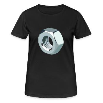 Mutter - Frauen T-Shirt atmungsaktiv - Schwarz - Vorne - AI Model Female 172 light (172cm)