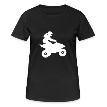Quad - Frauen T-Shirt atmungsaktiv - Schwarz - Vorne - AI Model Female 172 light (172cm)