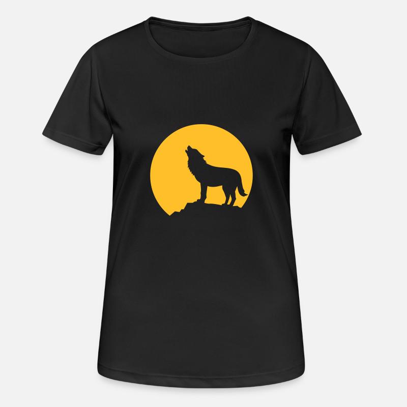 Wolf - Women's Breathable T-Shirt - black