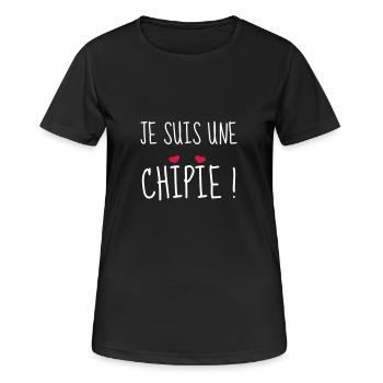 Je suis une chipie ! Naissance - Bébé - Fille - T-shirt respirant Femme - noir - Devant - AI Model Female 172 light (172cm)