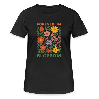 Forever in Blossom - Blumen Design - Frauen T-Shirt atmungsaktiv - Schwarz - Vorne - AI Model Female 172 light (172cm)