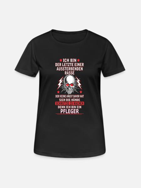 PFLEGER - Frauen T-Shirt atmungsaktiv - Schwarz