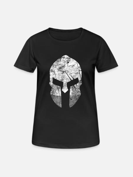 Spartaner Helm neu weiß - Frauen T-Shirt atmungsaktiv - Schwarz