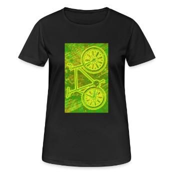 Vélo Pignon Fixe / NEON - T-shirt respirant Femme - noir - Devant - AI Model Female 172 light (172cm)