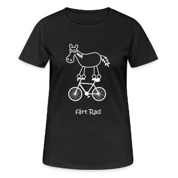 faert rad, fährt fahrrad, fahrradfahrendes Pferd - Frauen T-Shirt atmungsaktiv - Schwarz - Vorne - AI Model Female 172 light (172cm)