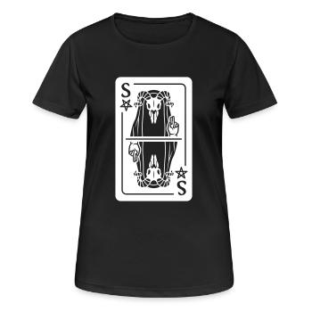Devil Playing Card - Women's Breathable T-Shirt - black - Front - AI Model Female 172 light (172cm)