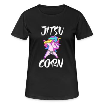 Jiu Jitsu Selbstverteidigung - Frauen T-Shirt atmungsaktiv - Schwarz - Vorne - AI Model Female 172 light (172cm)