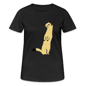 Hermine - belette - T-shirt respirant Femme - noir - Devant - AI Model Female 172 light (172cm)