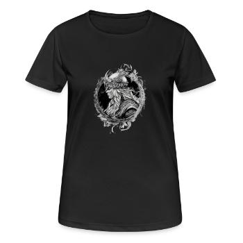 Wikinger Germanen Kriegerin Schildmaid Vikings - Frauen T-Shirt atmungsaktiv - Schwarz - Vorne - AI Model Female 172 light (172cm)