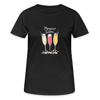 Prosecco Sisters Sisters Girlfriend Célébrer - T-shirt respirant Femme - noir - Devant - AI Model Female 172 light (172cm)