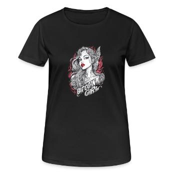 Bitcoin Girl BTC Crypto - Women's Breathable T-Shirt - black - Front - AI Model Female 172 light (172cm)