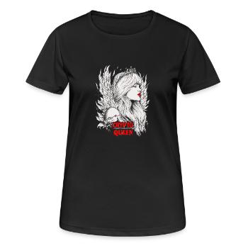 Crypto Queen Bitcoin BTC XRP - Frauen T-Shirt atmungsaktiv - Schwarz - Vorne - AI Model Female 172 light (172cm)