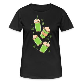 Matcha Tee - Frauen T-Shirt atmungsaktiv - Schwarz - Vorne - AI Model Female 172 light (172cm)