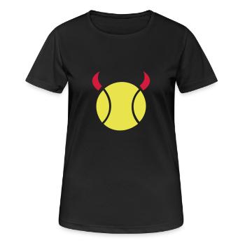 Tennis Teufel - Frauen T-Shirt atmungsaktiv - Schwarz - Vorne - AI Model Female 172 light (172cm)
