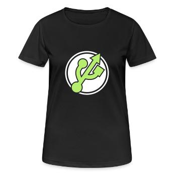 Nerd super-héros - T-shirt respirant Femme - noir - Devant - AI Model Female 172 light (172cm)