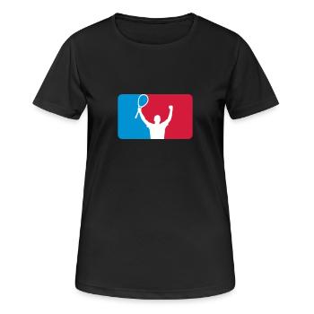Tennisspieler - Frauen T-Shirt atmungsaktiv - Schwarz - Vorne - AI Model Female 172 light (172cm)