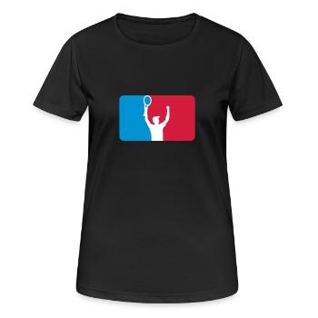 Tennisspieler - Frauen T-Shirt atmungsaktiv - Schwarz - Vorne - AI Model Female 172 light (172cm)