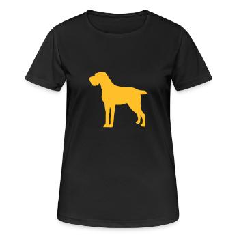 German Wirehaired Pointer - Women's Breathable T-Shirt - black - Front - AI Model Female 172 light (172cm)