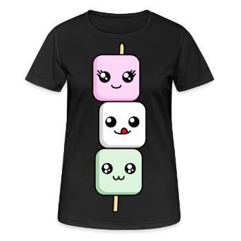 Brochette de Marshmallow - T-shirt respirant Femme - noir - Devant - AI Model Female 172 light (172cm)