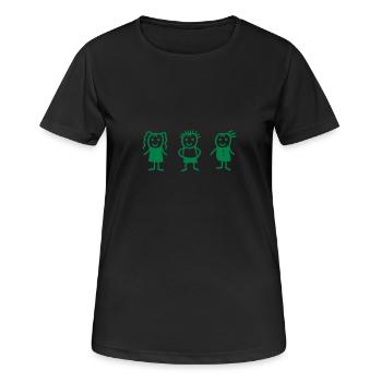 Drei Gören - Frauen T-Shirt atmungsaktiv - Schwarz - Vorne - AI Model Female 172 light (172cm)