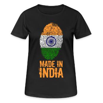 Fabriqué en Inde / Made in India - T-shirt respirant Femme - noir - Devant - AI Model Female 172 light (172cm)