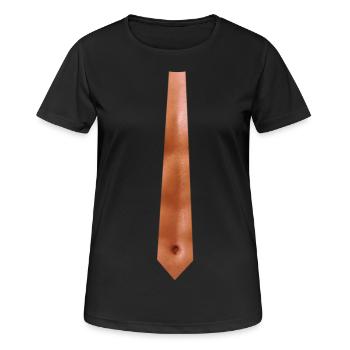 Sixpack, Mann, Muskel, Krawatte - Frauen T-Shirt atmungsaktiv - Schwarz - Vorne - AI Model Female 172 light (172cm)