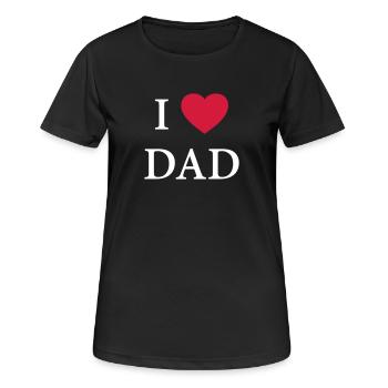 I HEART DAD – LOVE - Frauen T-Shirt atmungsaktiv - Schwarz - Vorne - AI Model Female 172 light (172cm)